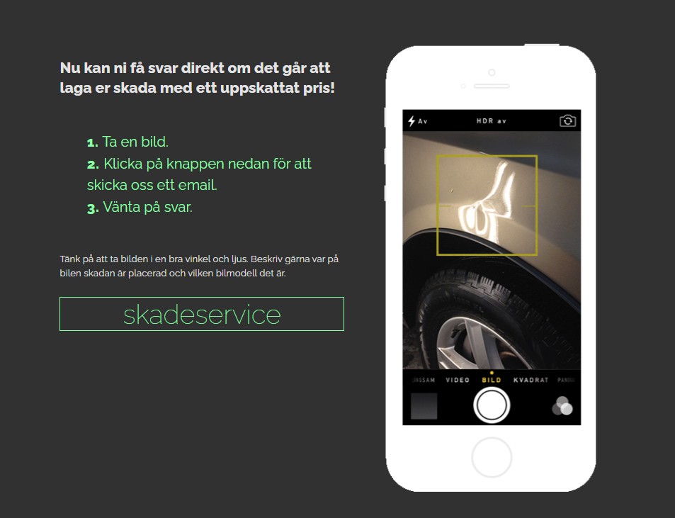 Instruktion: ta bild och skicka för prisförslag